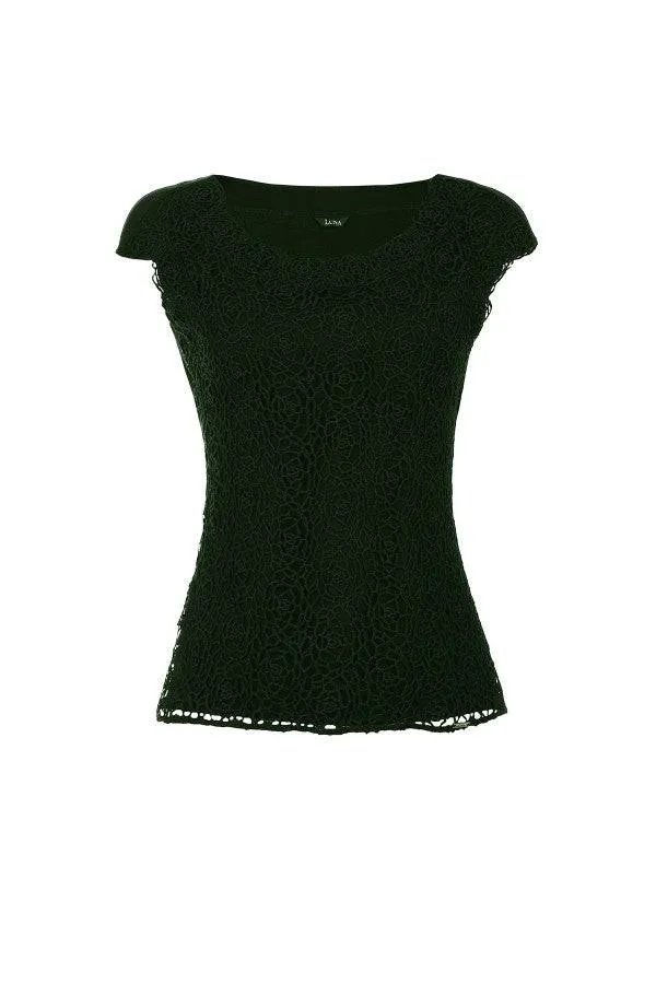 Green Elegant Lace Top, Jody sold by Luna Fashion House product image thumbnail 4