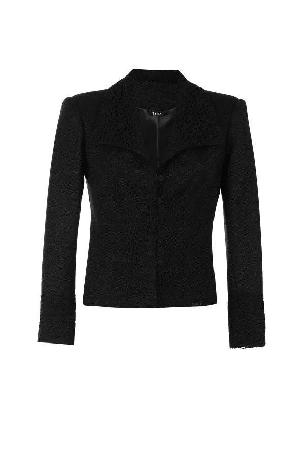 Jody Tailored Lace Blazer in Black sold by Luna Fashion House product image thumbnail 4