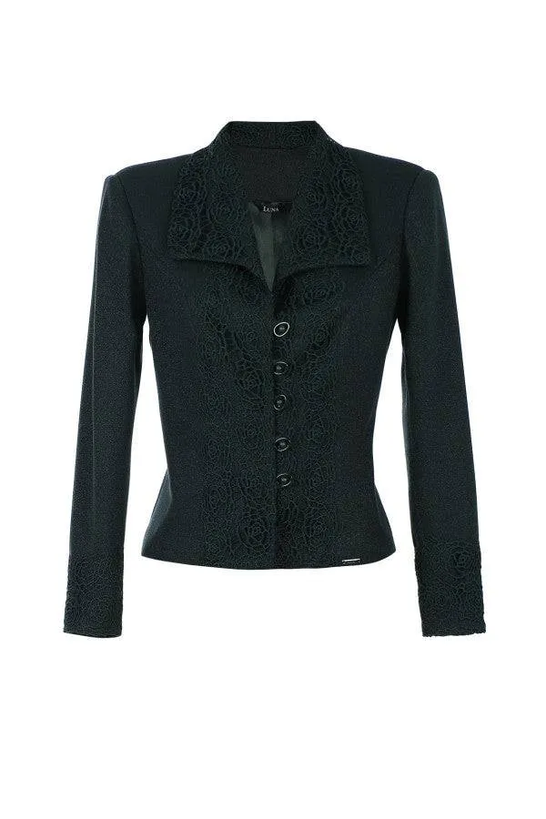 Green Tailored Lace Blazer, Jody sold by Luna Fashion House product image thumbnail 4