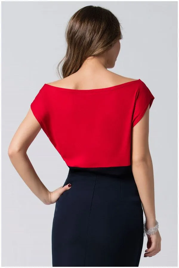 Greta Red & Black Blouse sold by Luna Fashion House product image thumbnail 2