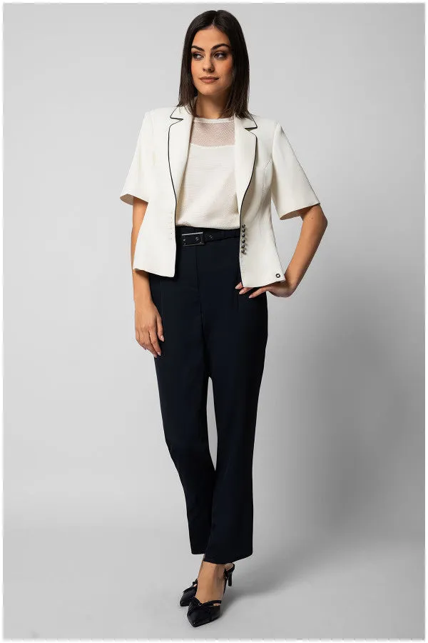 Aria Short-Sleeve Blouse in White sold by Luna Fashion House product image thumbnail 3