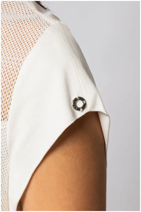 Aria Short-Sleeve Blouse in White sold by Luna Fashion House product image thumbnail 5