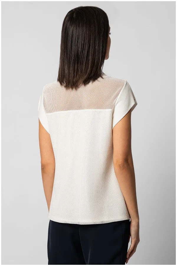 Aria Short-Sleeve Blouse in White sold by Luna Fashion House product image thumbnail 2