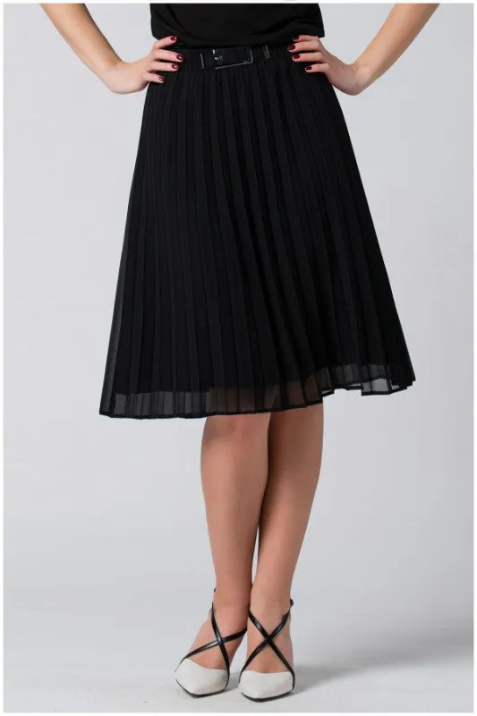 Lola Pleated Skirt in Black sold by Luna Fashion House