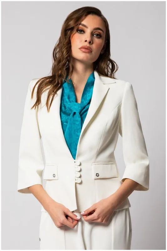 Alexa Tailored Blazer in White sold by Luna Fashion House