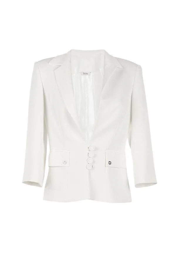White Tailored Blazer, Alexa sold by Luna Fashion House product image thumbnail 4