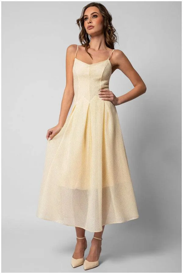 Nela Midi Dress in Ivory sold by Luna Fashion House