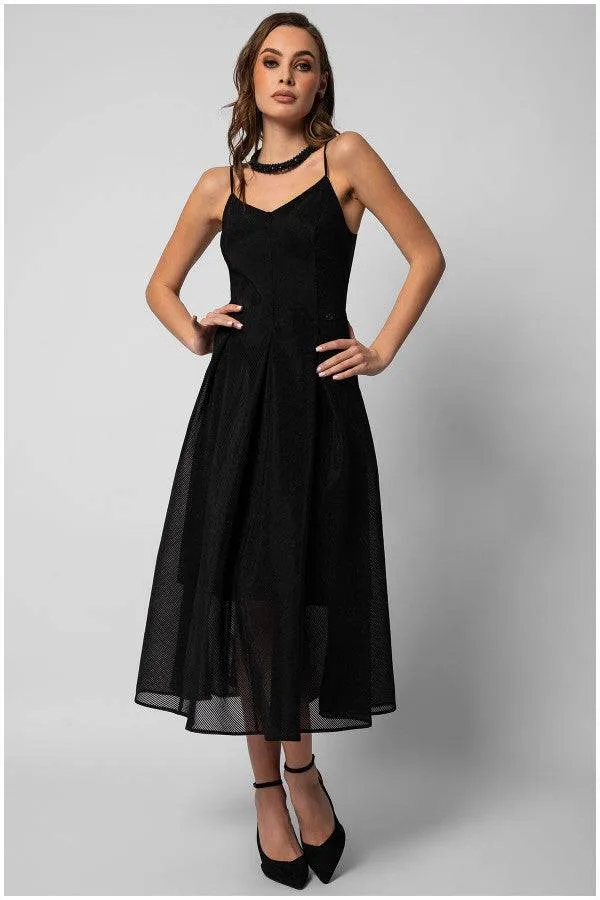 Nela Midi Dress in Black sold by Luna Fashion House