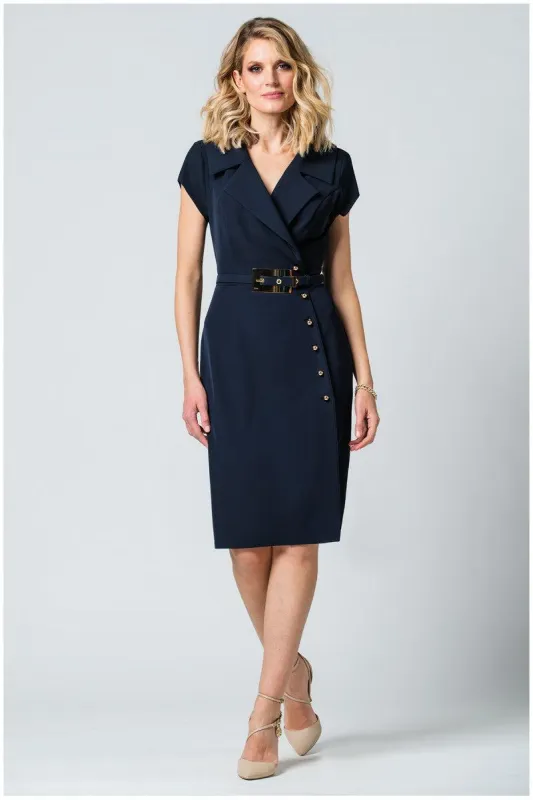 Olga Wrap Dress in Navy sold by Luna Fashion House