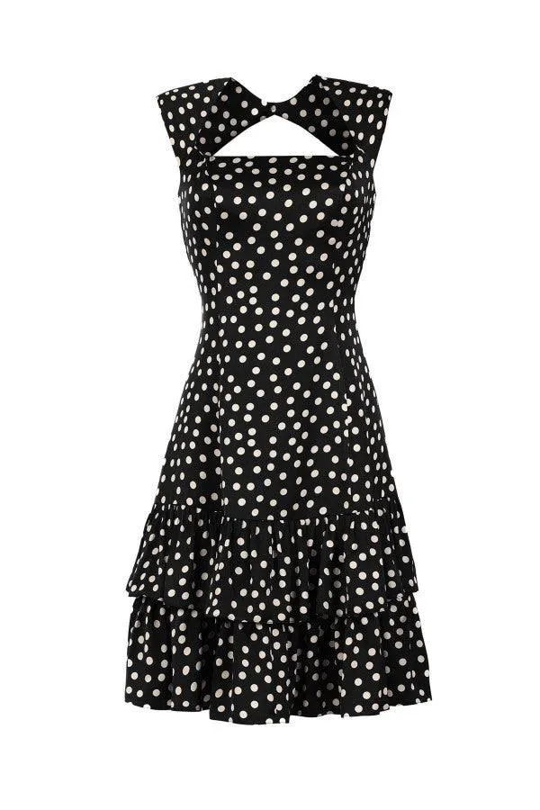 Betty Ruffle Dress in Black Pokadot sold by Luna Fashion House product image thumbnail 4