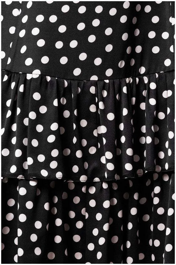 Betty Ruffle Dress in Black Pokadot sold by Luna Fashion House product image thumbnail 5