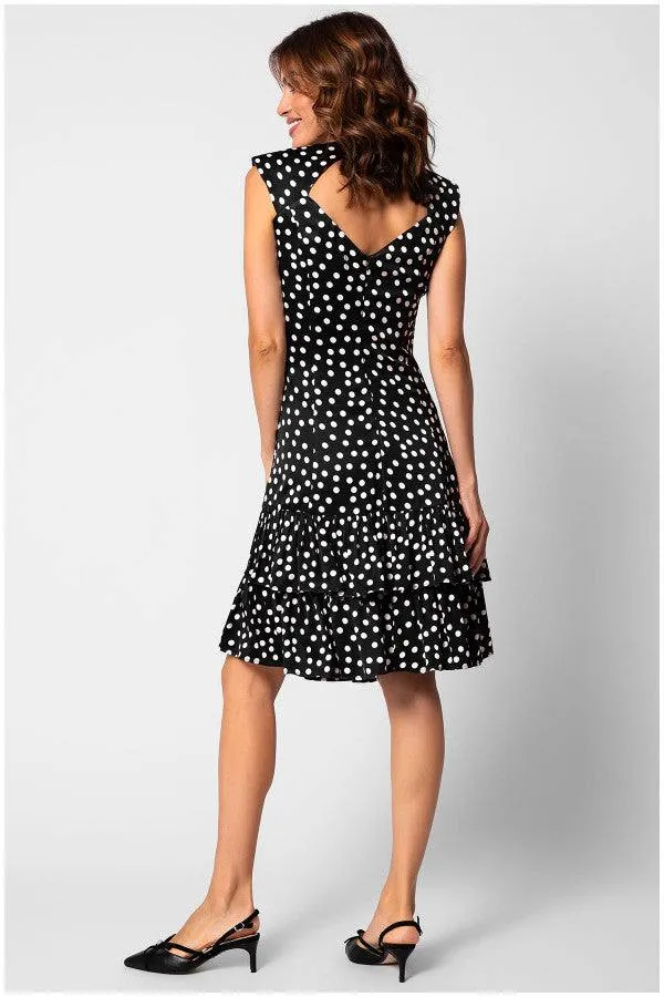 Betty Ruffle Dress in Black Pokadot sold by Luna Fashion House product image thumbnail 3