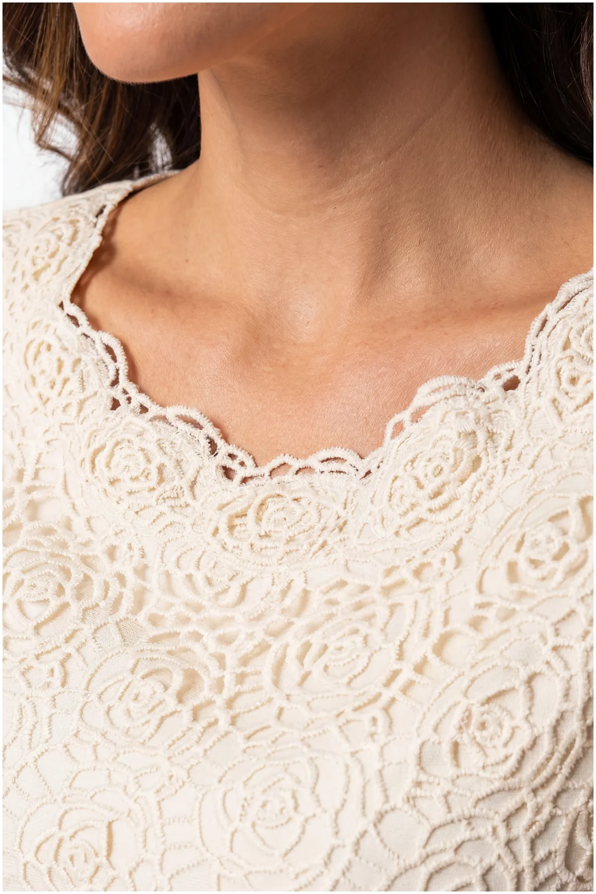 Ivory Elegant Lace Top, Jody sold by Luna Fashion House product image thumbnail 3