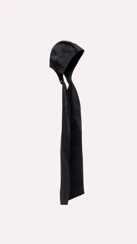 SATIN SILK BONNET WITH TIES made by Maison Krasnova