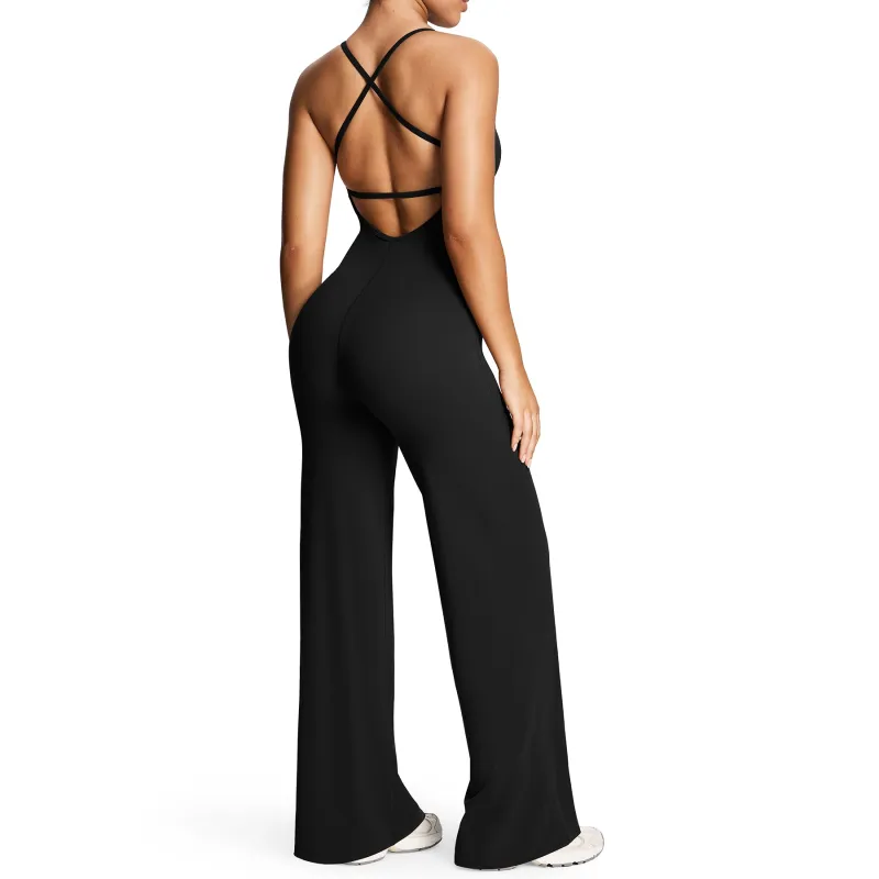 Aoxjox “Athlenza” Straight Leg Jumpsuit sold by Aoxjox