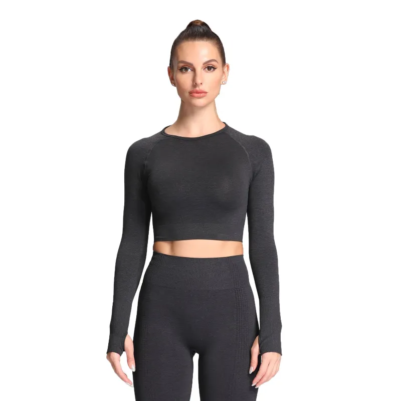 Aoxjox Vital Long Sleeve Crop Top sold by Aoxjox