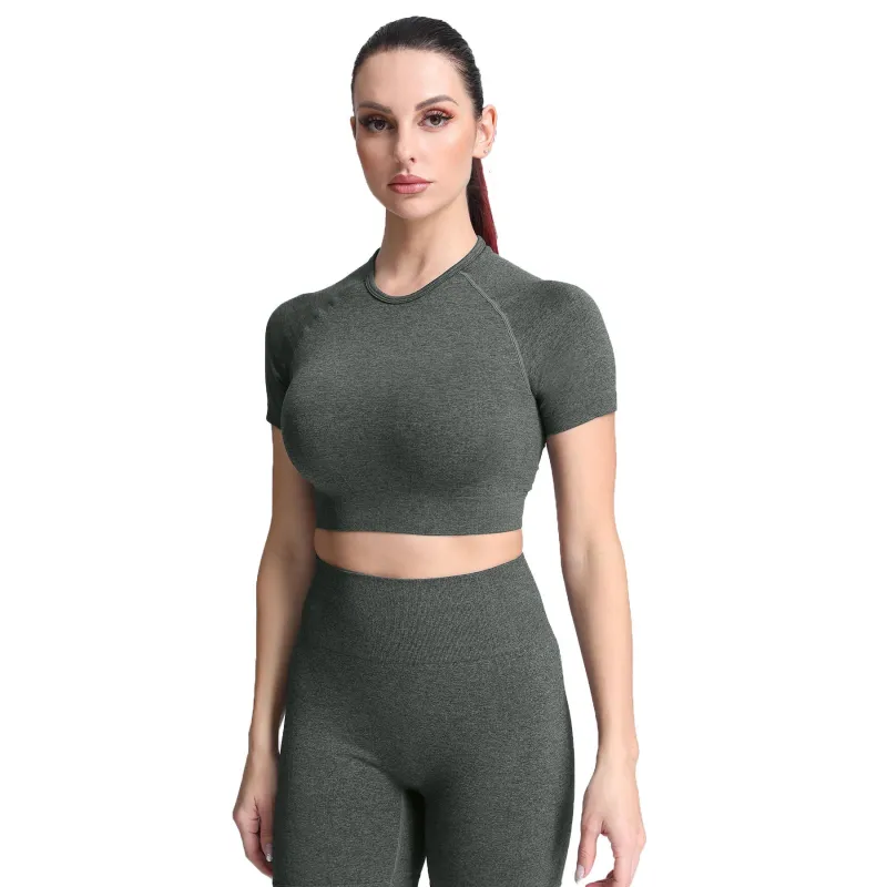 Aoxjox Vital Short Sleeve Crop Tops sold by Aoxjox