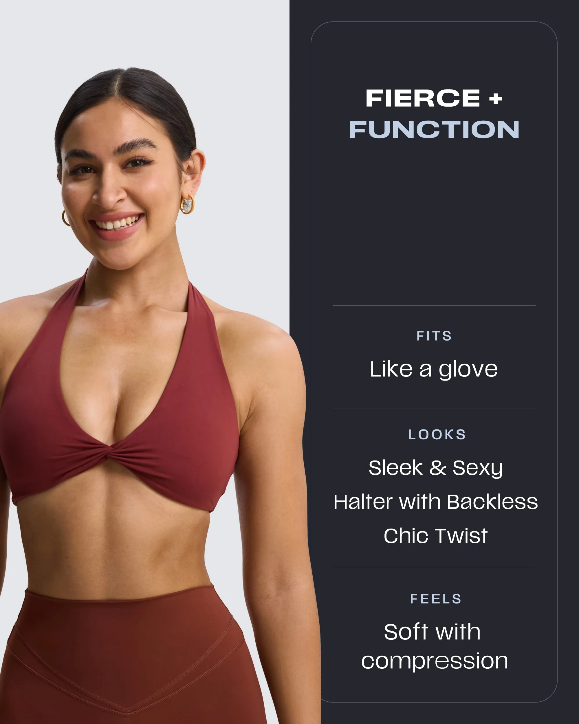 Aoxjox "Rosie" Halter Sports Bra sold by Aoxjox product image thumbnail 2