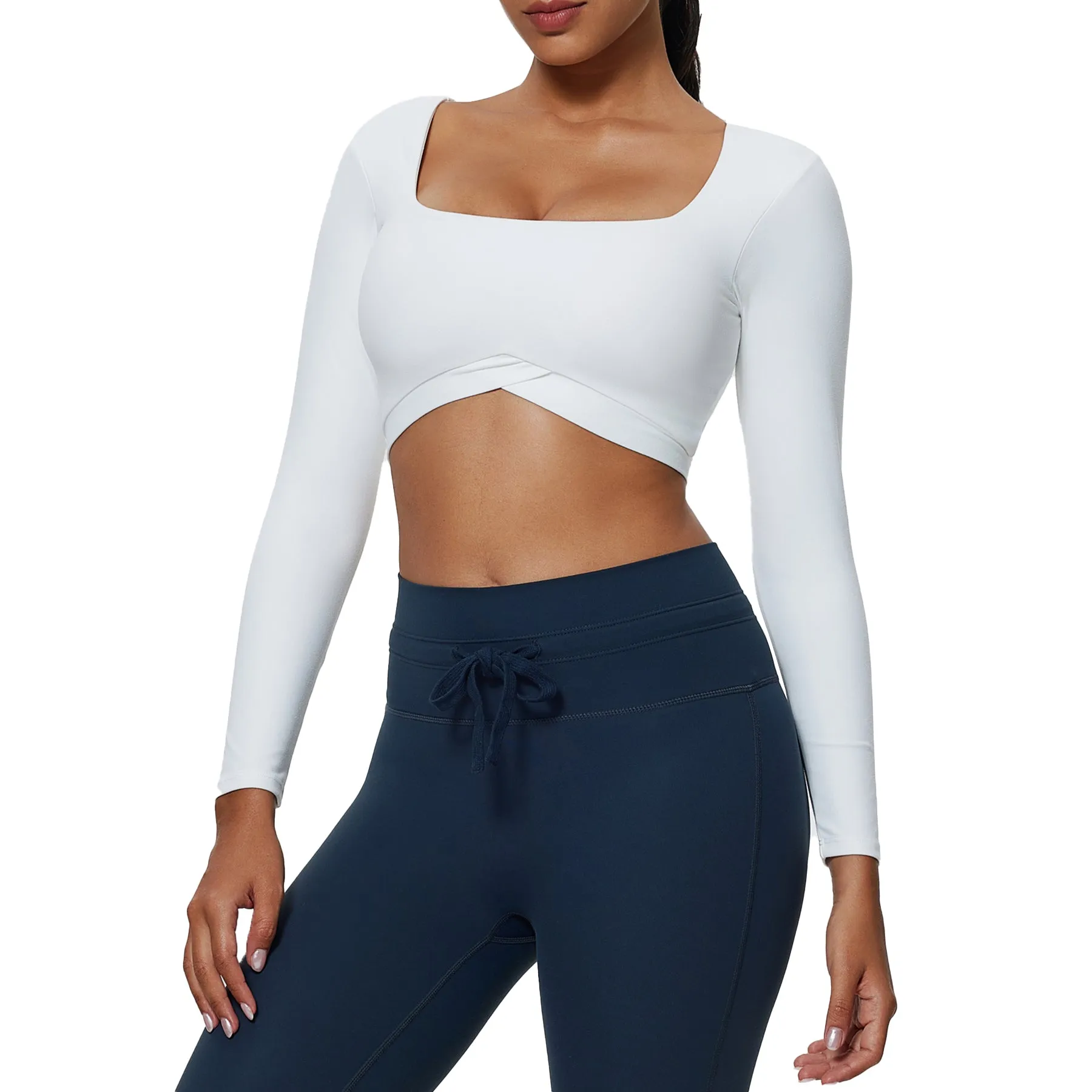 Aoxjox "Vivie" Square Neck Long Sleeve sold by Aoxjox