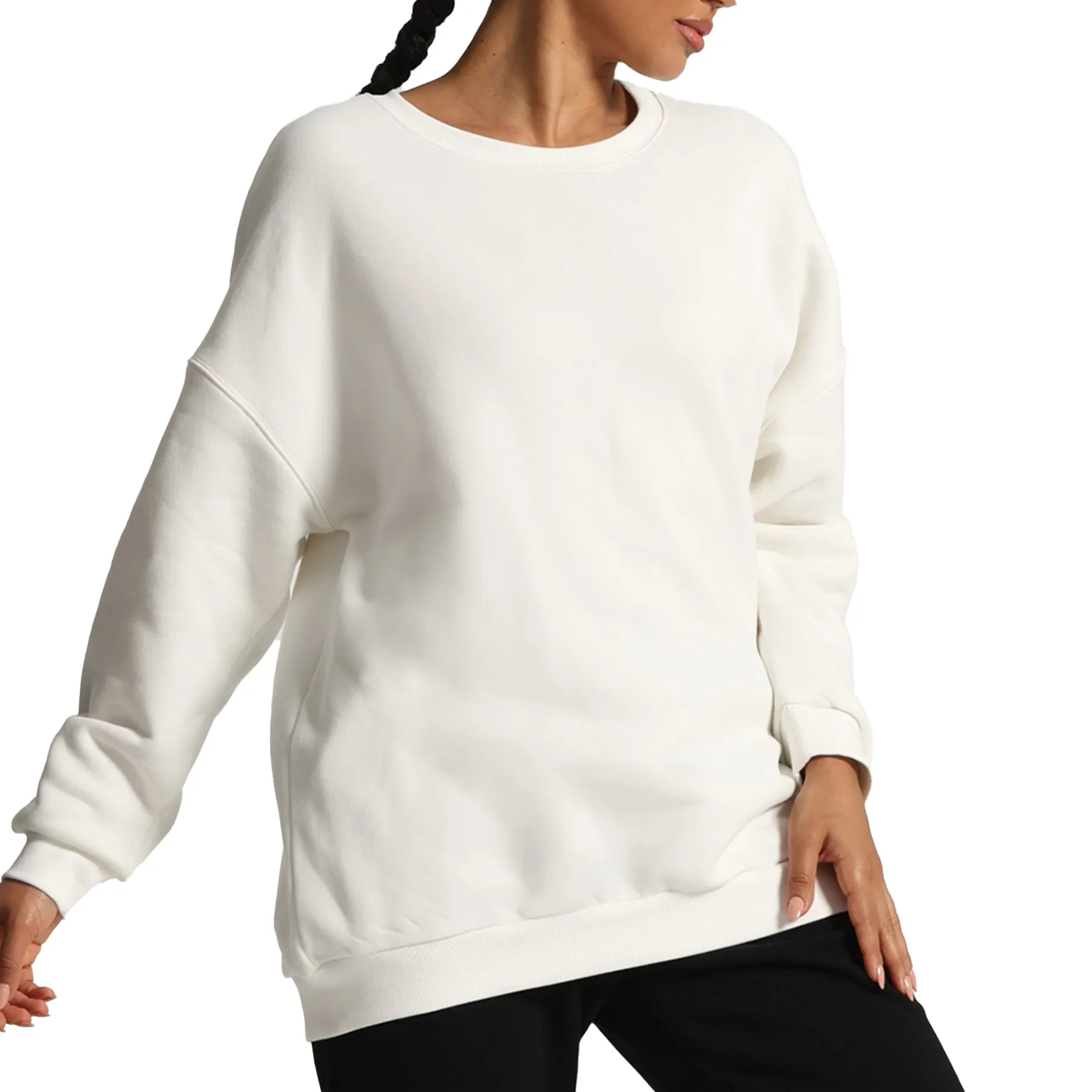 Aoxjox Oversized Crewneck Sweater sold by Aoxjox product image thumbnail 4