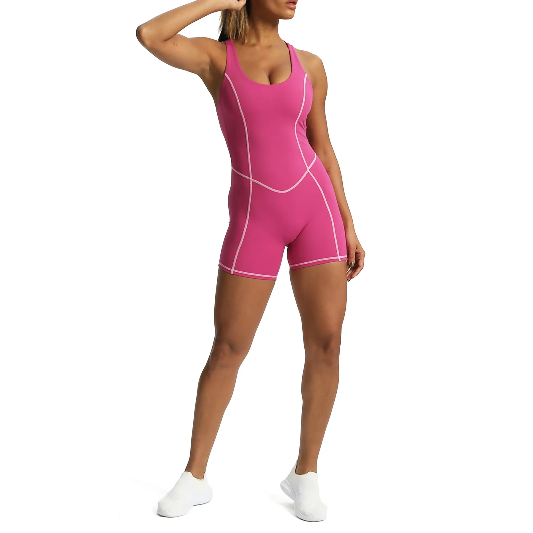 Aoxjox "Lexi Lined" Adjustable Shorts Bodysuit sold by Aoxjox product image thumbnail 2