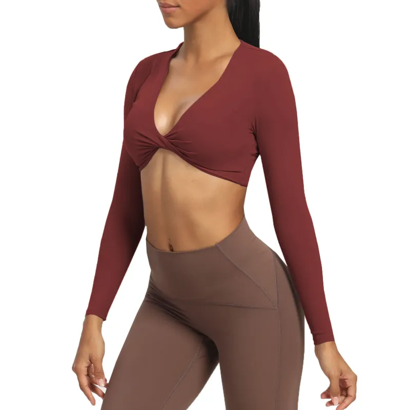 Aoxjox Deep V long-sleeved top (CONT'D) sold by Aoxjox