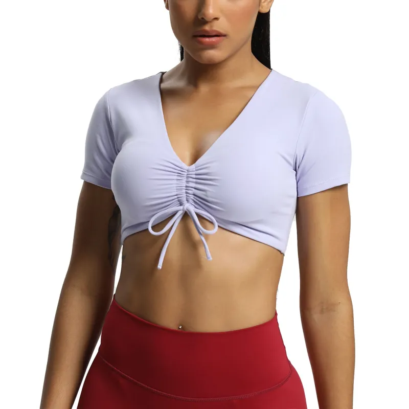 Aoxjox Betty Ruched Short Sleeve Top sold by Aoxjox