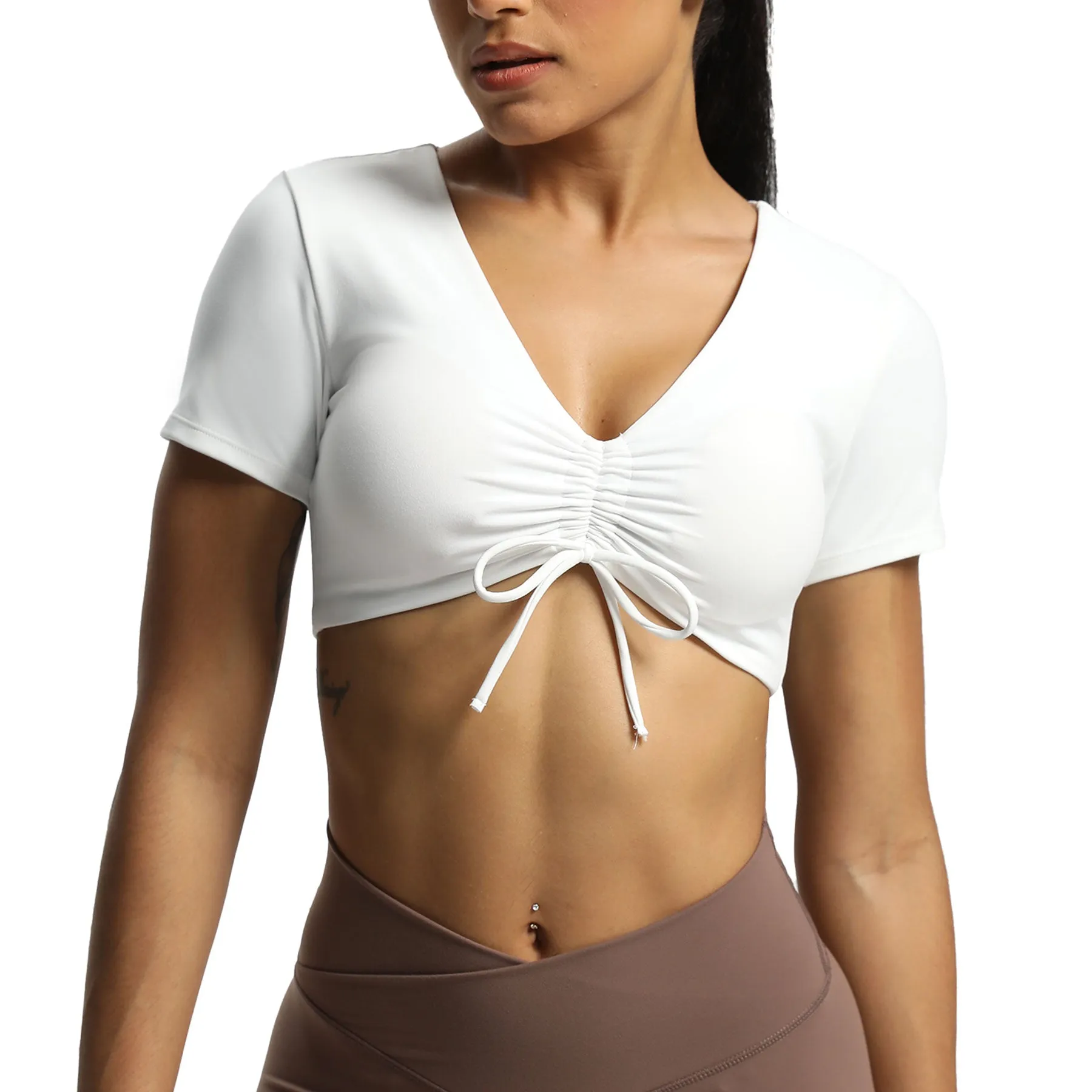 Aoxjox Betty Ruched Short Sleeve Top sold by Aoxjox product image thumbnail 2