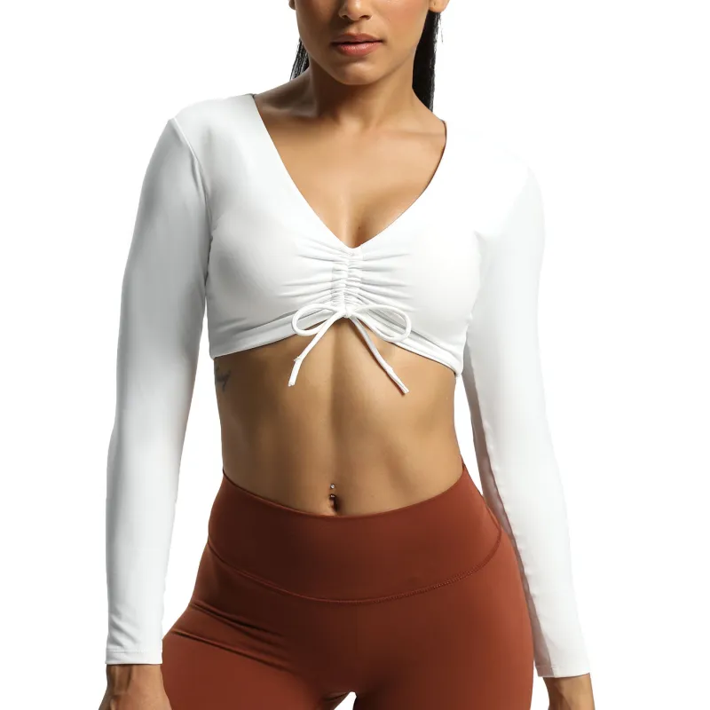 Aoxjox Betty Ruched Long-Sleeved Top sold by Aoxjox