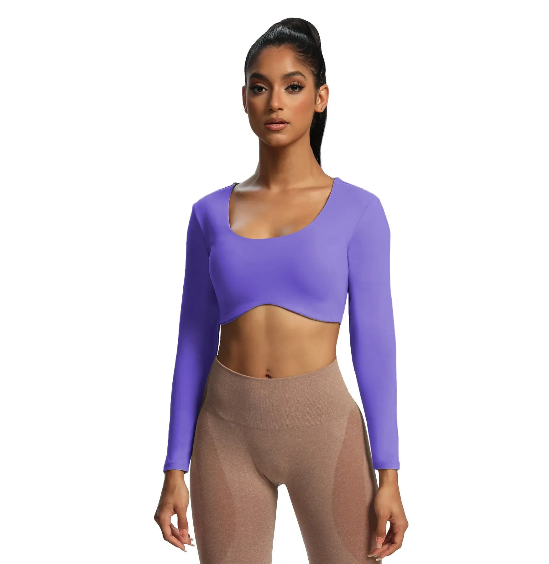 Aoxjox "Define Sculpt" Long Sleeve Crop sold by Aoxjox product image thumbnail 2