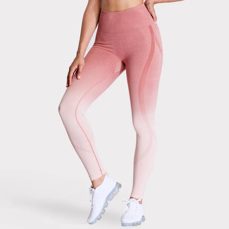 Aoxjox Tummy Control Ombre Seamless Leggings sold by Aoxjox