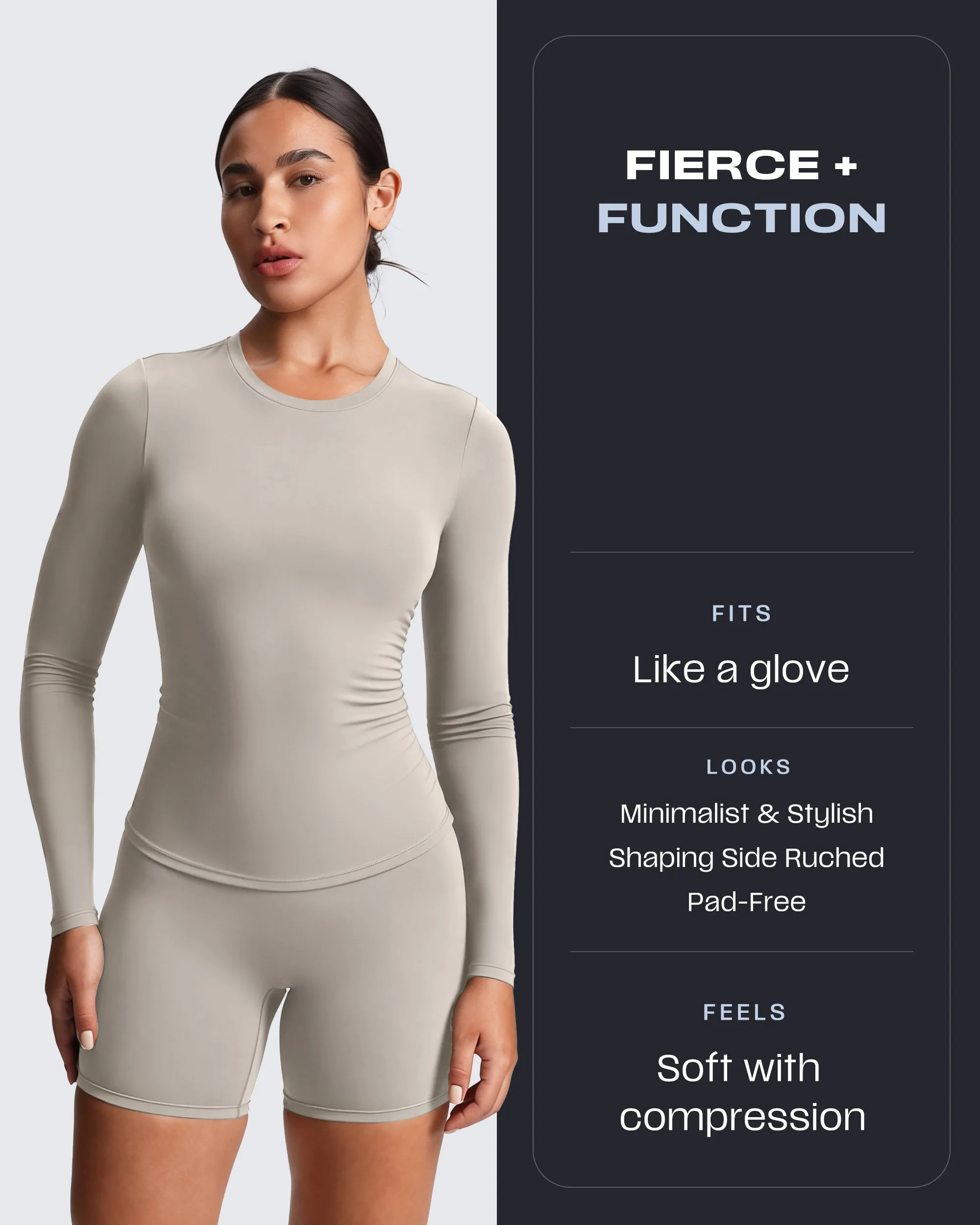 Aoxjox "Velura" Long Sleeve Ruched Tee sold by Aoxjox product image thumbnail 2