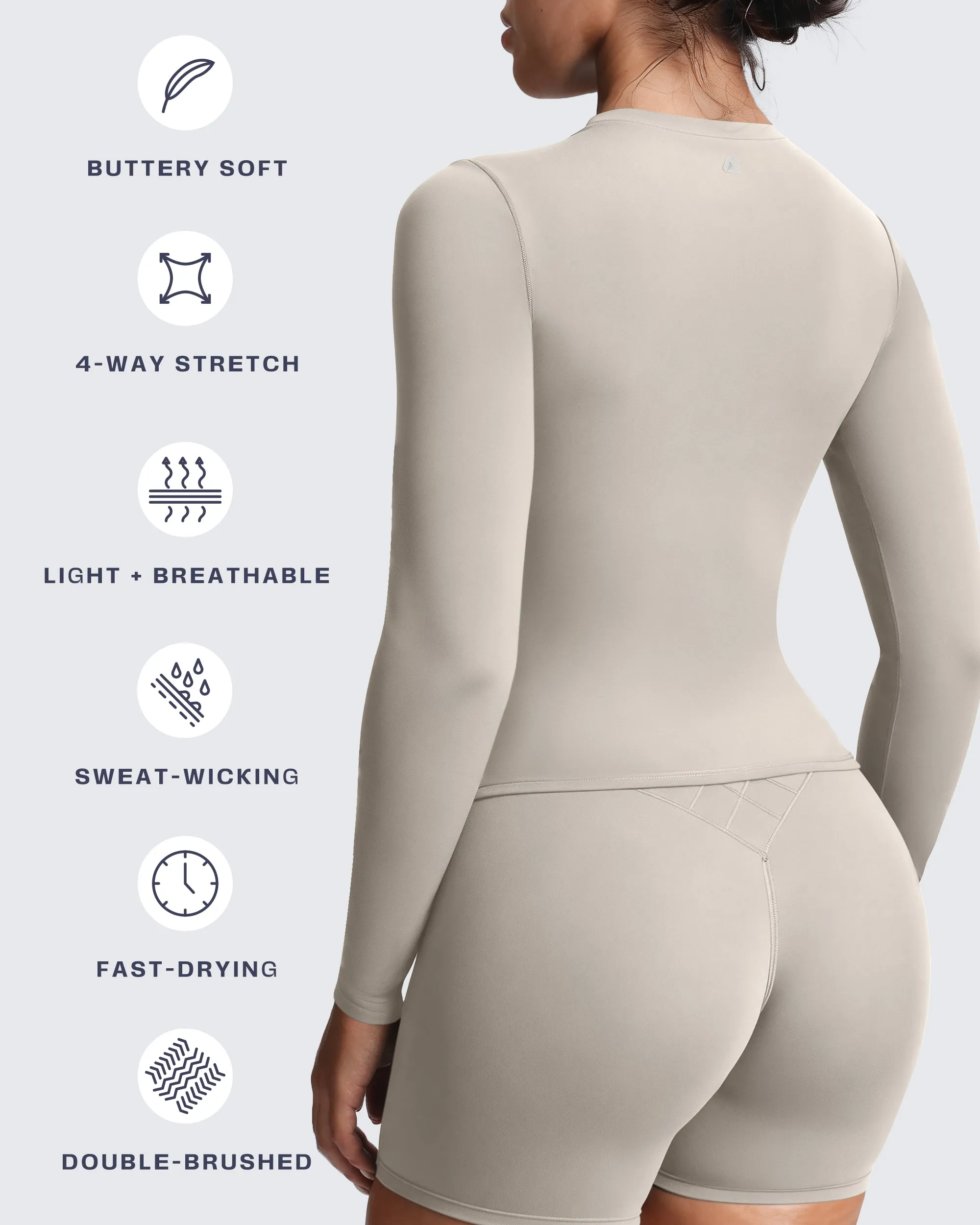 Aoxjox "Velura" Long Sleeve Ruched Tee sold by Aoxjox product image thumbnail 4