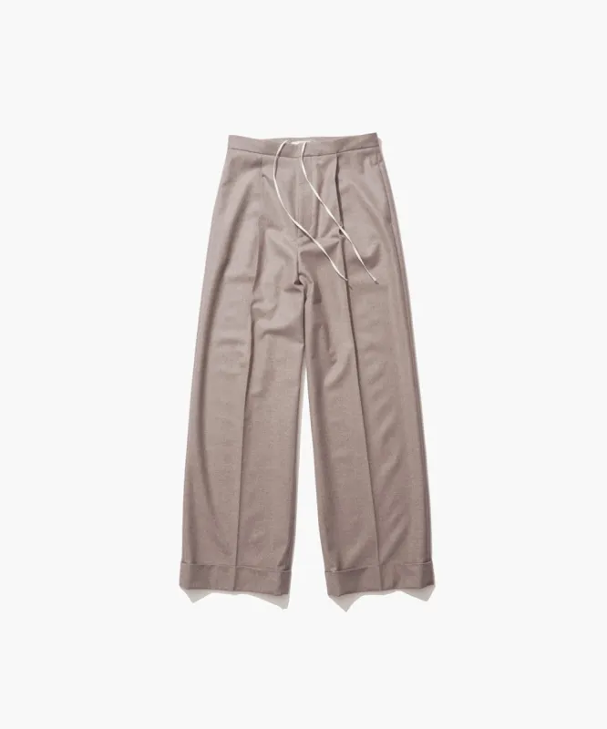 MERINO COLLEGE FLANNEL | WIDE STRAIGHT PANTS sold by ATON