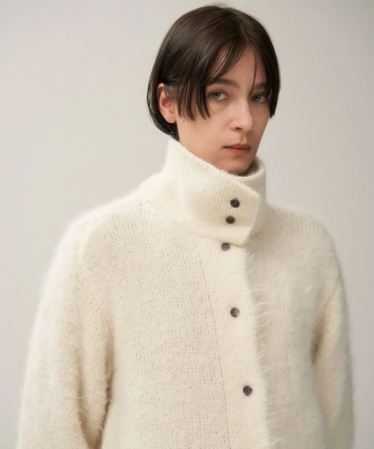 ALPACA FUR | STAND COLLAR CARDIGAN sold by ATON product image thumbnail 2