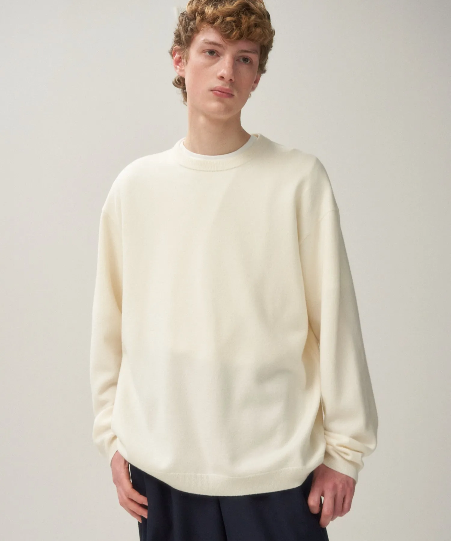 FINE WOOL MELTON | CREWNECK SWEATER sold by ATON
