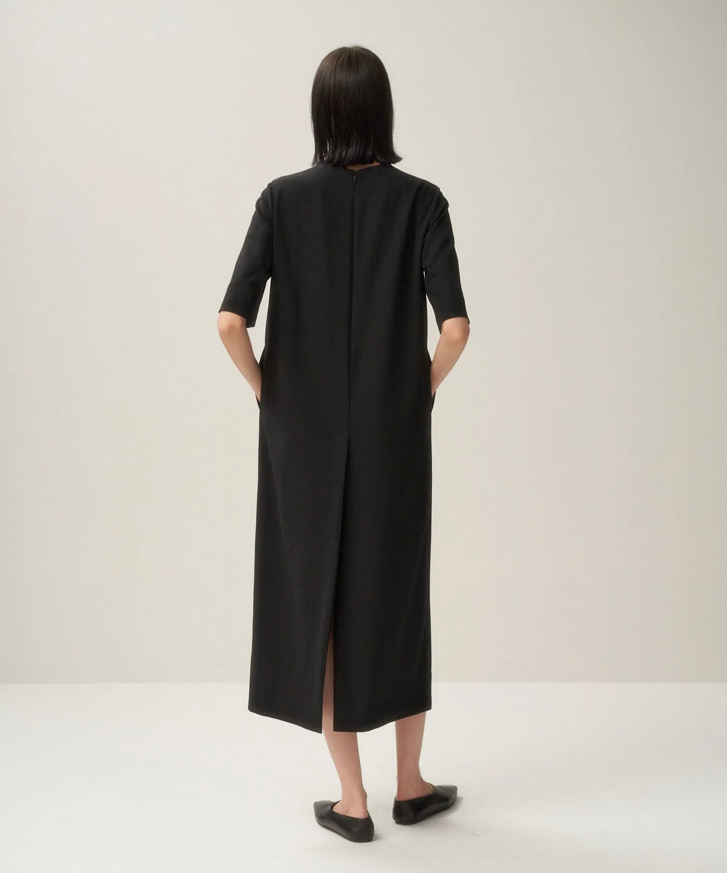 HIGH TWIST WOOL | HALF SLEEVE DRESS sold by ATON product image thumbnail 2