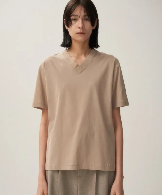 FRESCA NUBACK | V-NECK T-SHIRT made by ATON