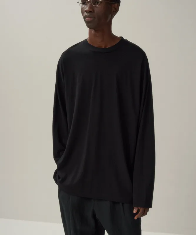 ROYAL WOOL JERSEY | LONGSLEEVE T-SHIRT sold by ATON