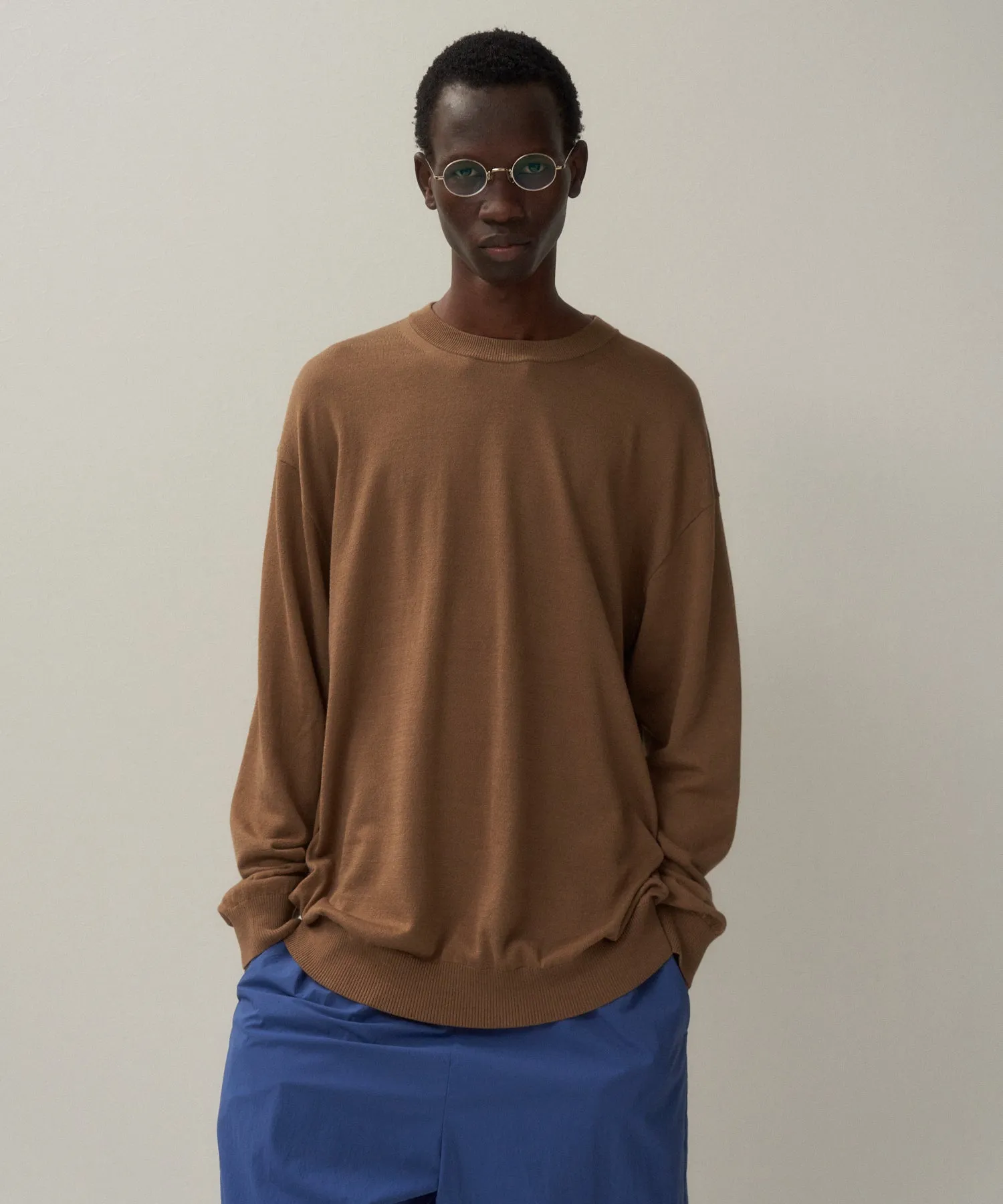 NUBUCK SILK COTTON | CREWNECK SWEATER sold by ATON