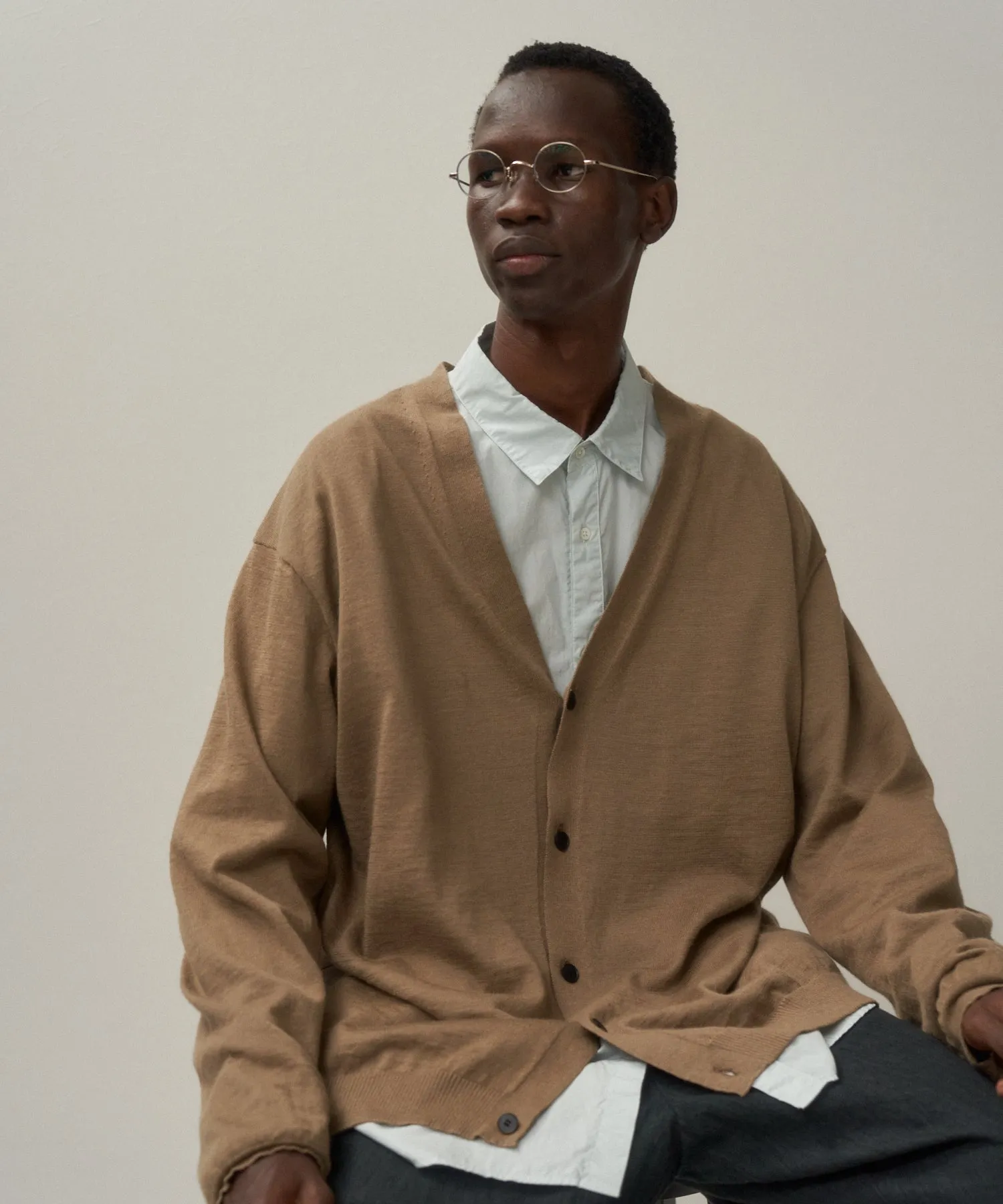 RAMIE CASHMERE | V-NECK KNIT CARDIGAN sold by ATON product image thumbnail 2