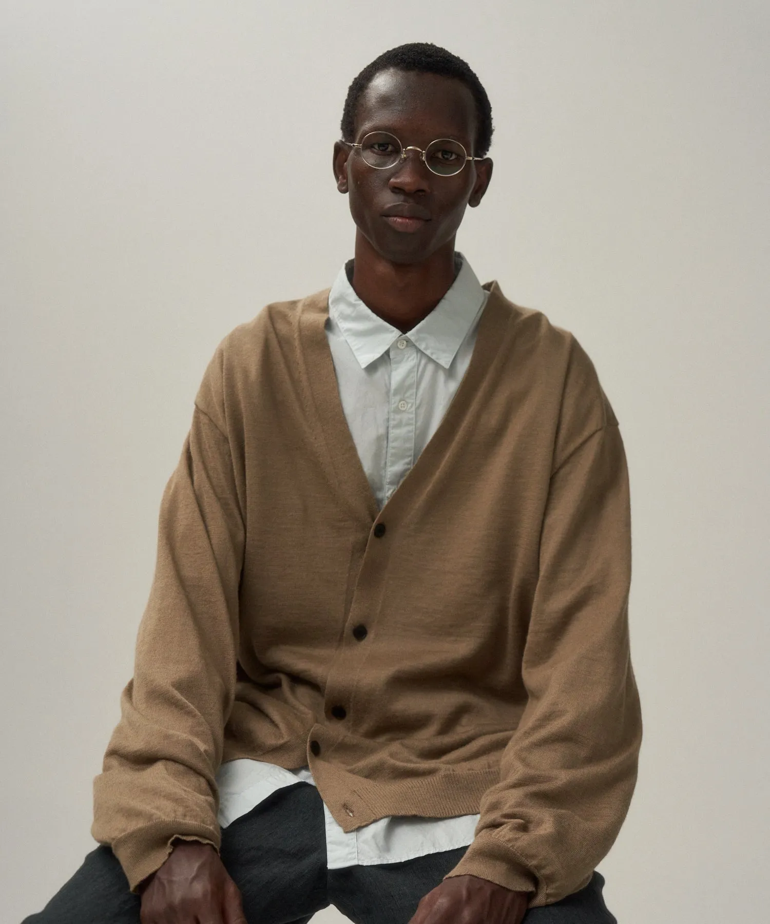 RAMIE CASHMERE | V-NECK KNIT CARDIGAN sold by ATON