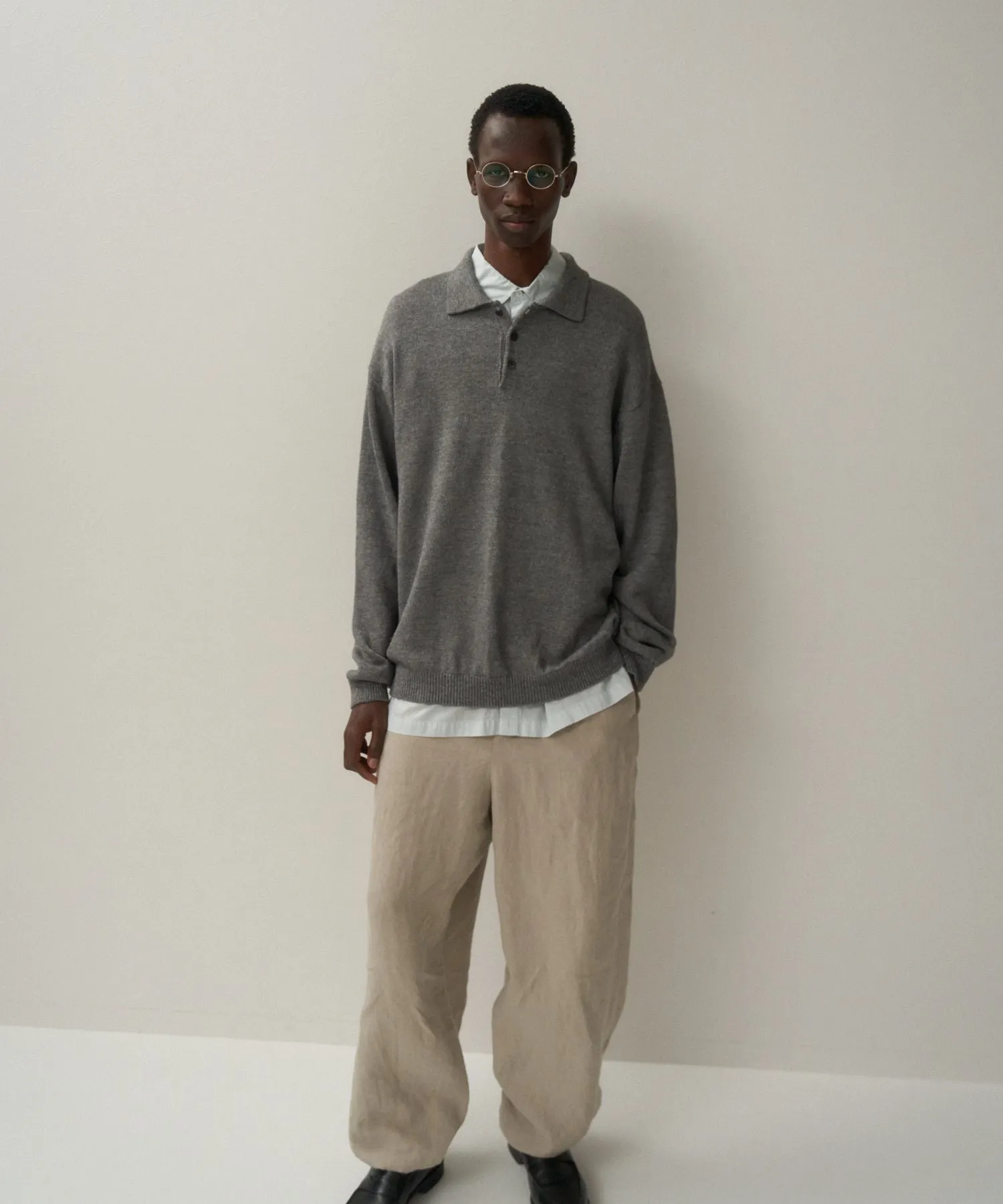 LINEN WOOL TOP | POLO SWEATER sold by ATON product image thumbnail 2