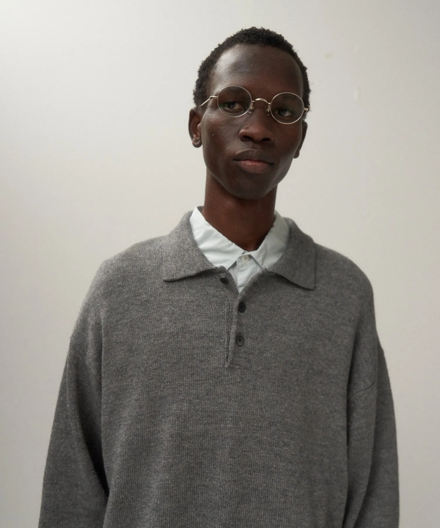 LINEN WOOL TOP | POLO SWEATER sold by ATON product image thumbnail 3