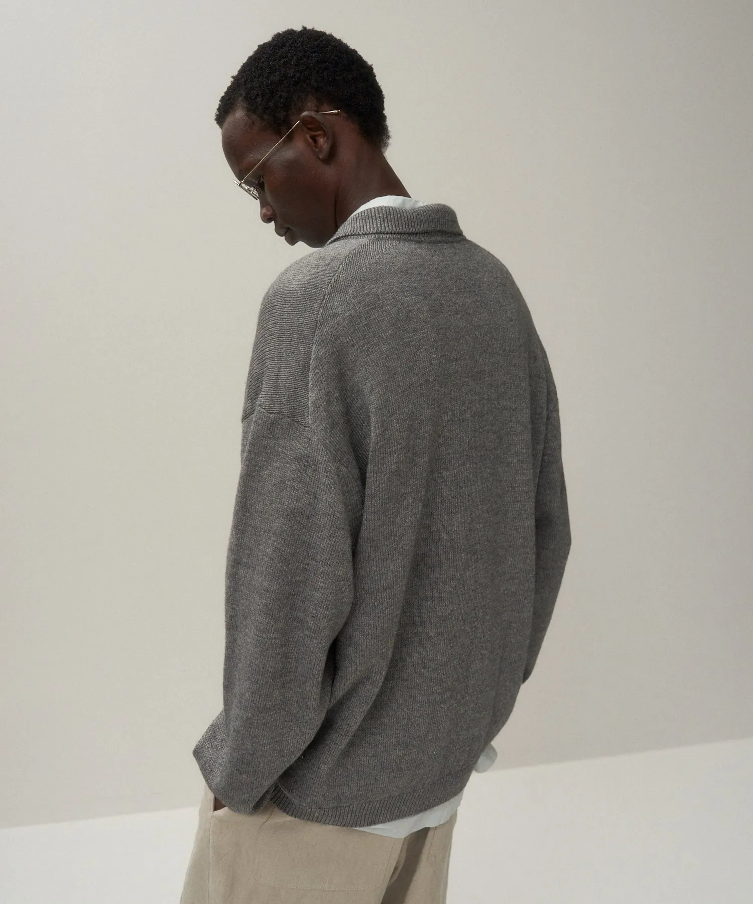 LINEN WOOL TOP | POLO SWEATER sold by ATON product image thumbnail 4