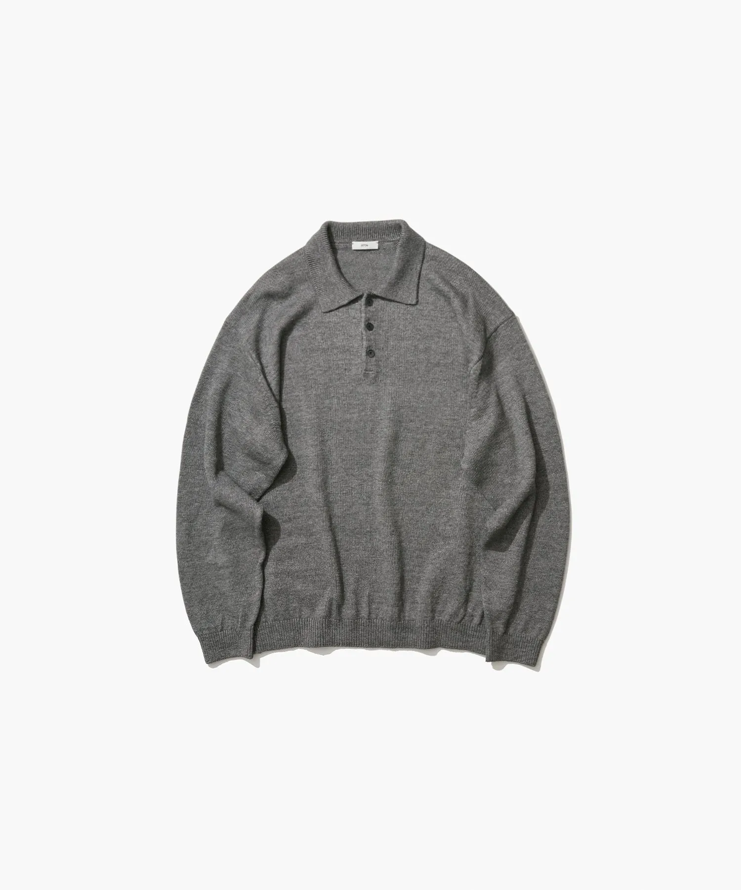 LINEN WOOL TOP | POLO SWEATER sold by ATON product image thumbnail 5