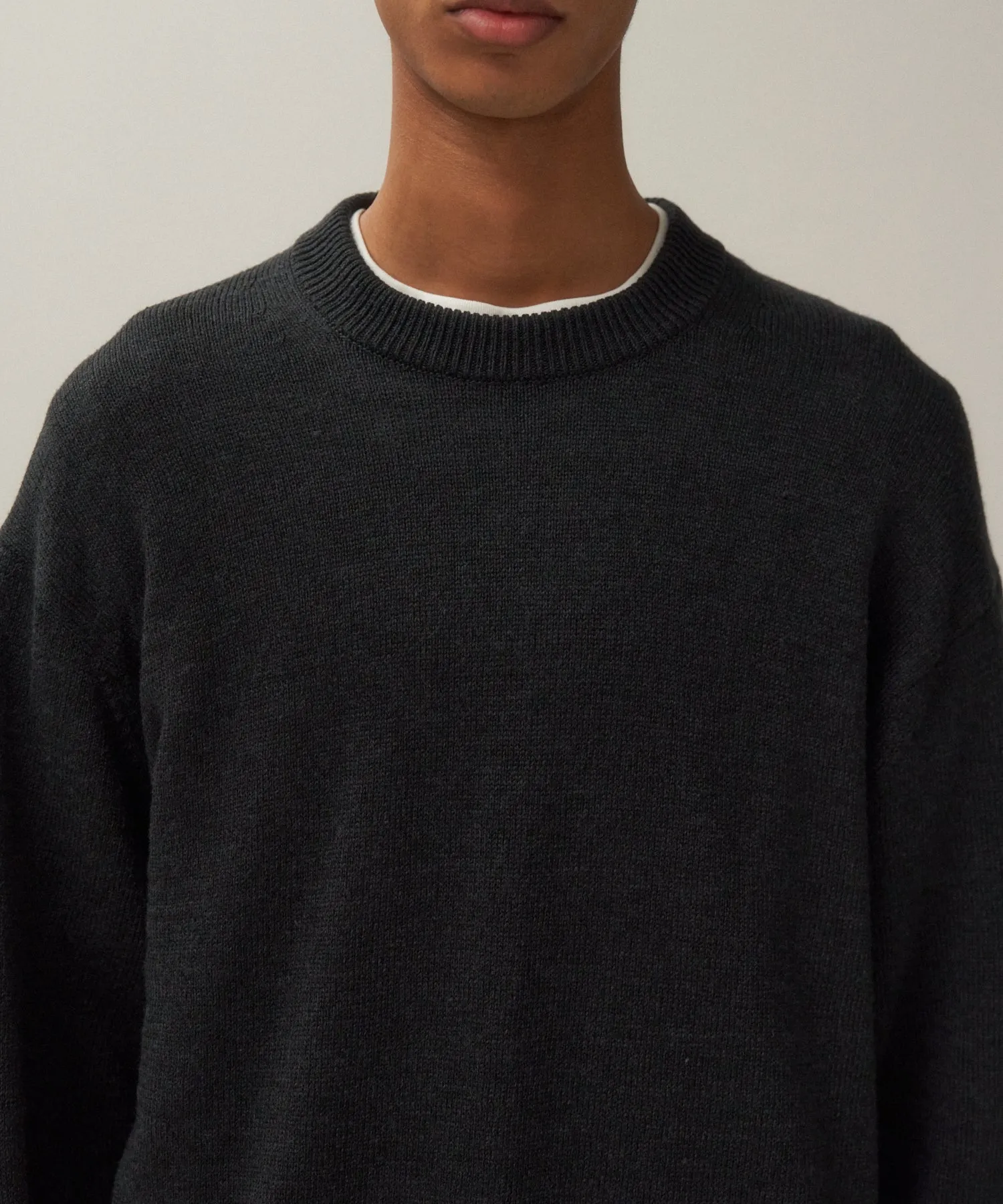 LINEN WOOL TOP | CREWNECK SWEATER sold by ATON product image thumbnail 4