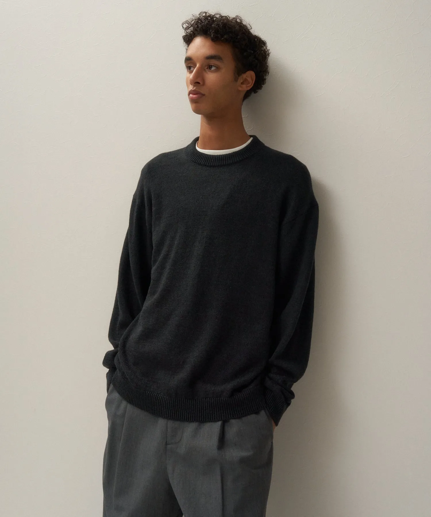 LINEN WOOL TOP | CREWNECK SWEATER sold by ATON product image thumbnail 2