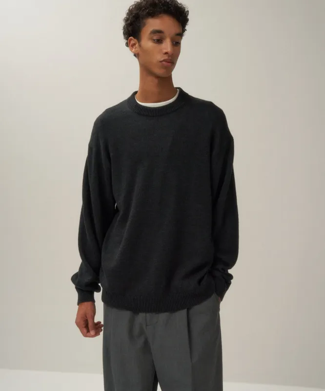 LINEN WOOL TOP | CREWNECK SWEATER made by ATON