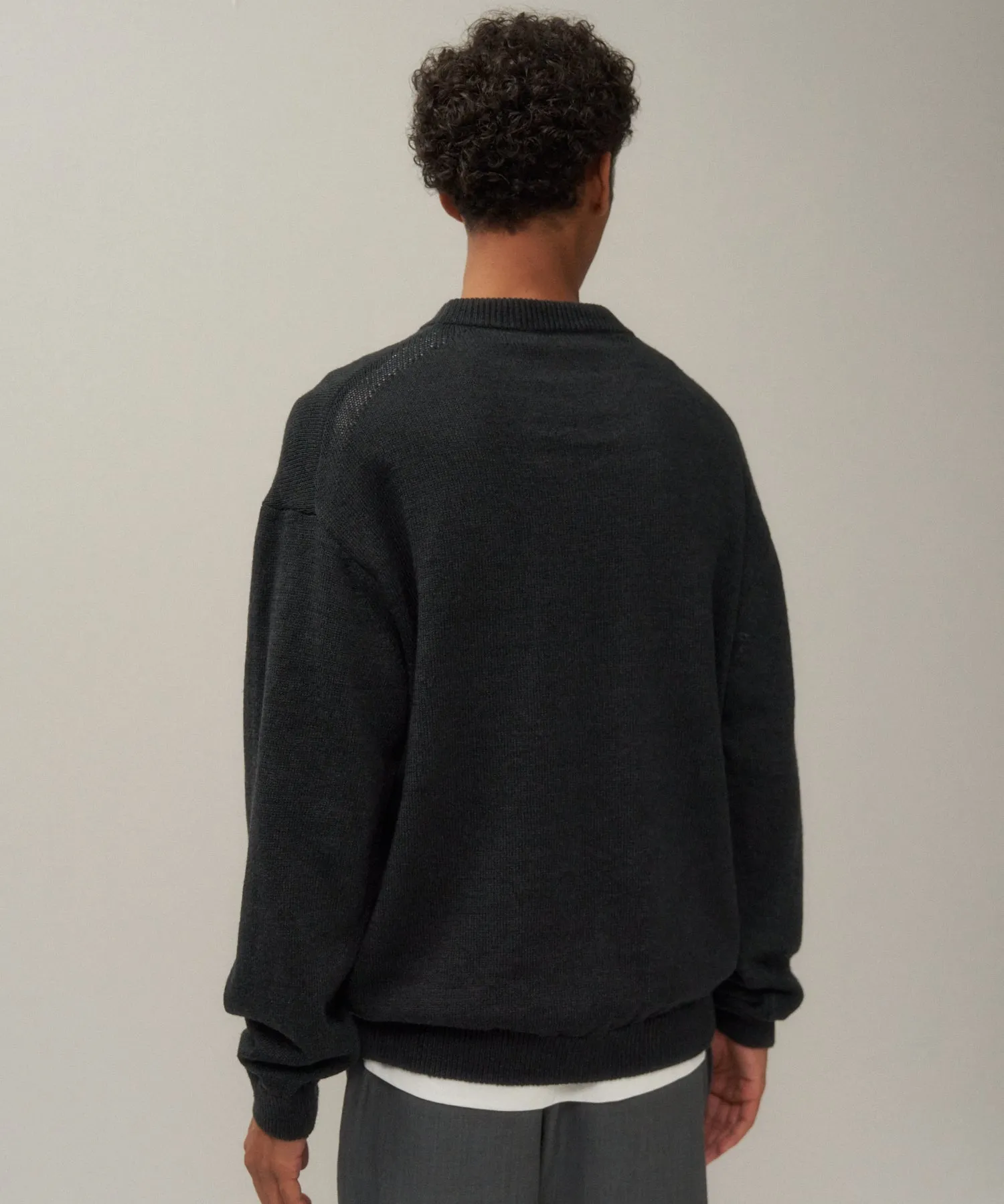 LINEN WOOL TOP | CREWNECK SWEATER sold by ATON product image thumbnail 3